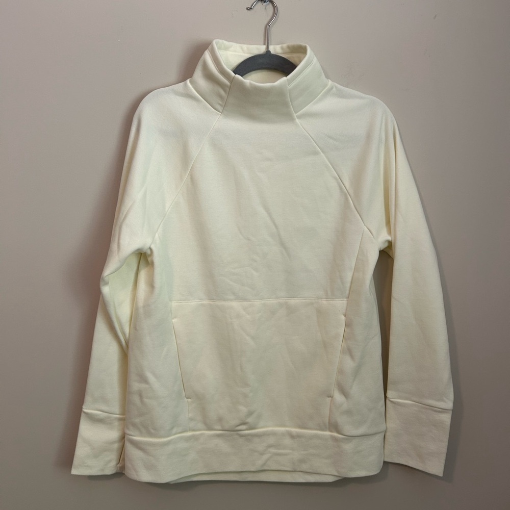 Fabletics Zaylee Funnel Neck Tunic Sweater Medium Warm White/Yellow